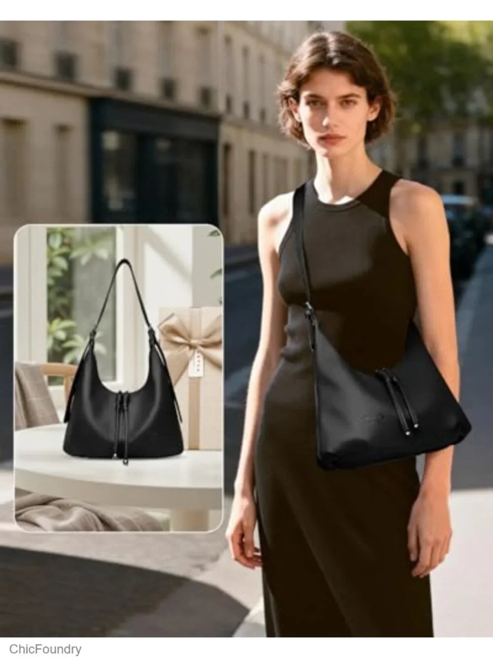 Ultra Soft Vegan Leather Hobo Shoulder Handbag - Trendy Slouchy Tote Crossbody